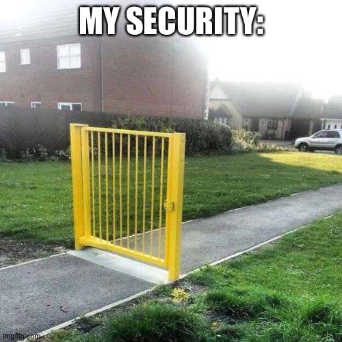 Liberal Security | MY SECURITY: | image tagged in liberal security | made w/ Imgflip meme maker