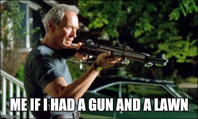 Get off my lawn. | ME IF I HAD A GUN AND A LAWN | image tagged in get off my lawn | made w/ Imgflip meme maker