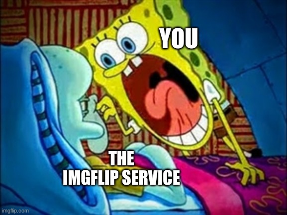 spongebob yelling | YOU THE IMGFLIP SERVICE | image tagged in spongebob yelling | made w/ Imgflip meme maker