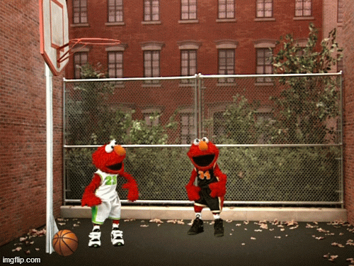 elmo playing basketball gif gif | image tagged in gifs | made w/ Imgflip images-to-gif maker