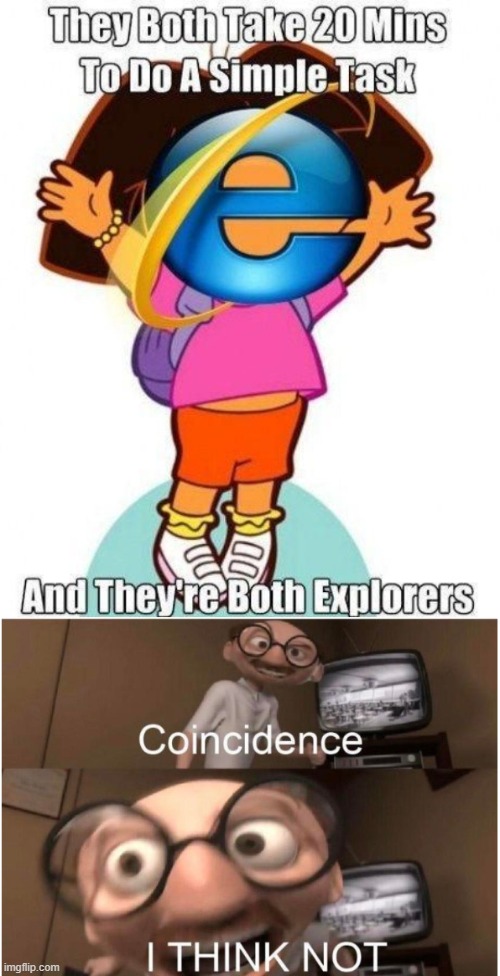 Coincidence??? Naaaa | image tagged in coincidence i think not,dora the explorer,memes | made w/ Imgflip meme maker