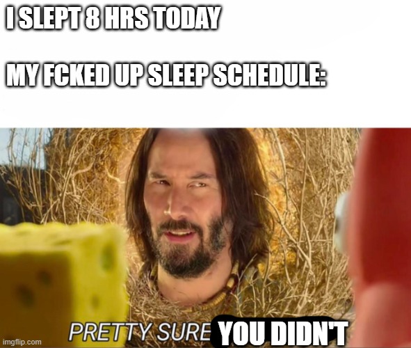 im pretty sure it doesnt | I SLEPT 8 HRS TODAY
 
MY FCKED UP SLEEP SCHEDULE:; YOU DIDN'T | image tagged in im pretty sure it doesnt,memes | made w/ Imgflip meme maker