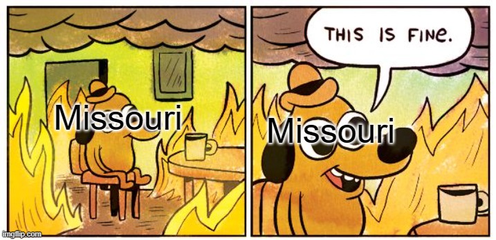 This Is Fine Meme | Missouri Missouri | image tagged in memes,this is fine | made w/ Imgflip meme maker