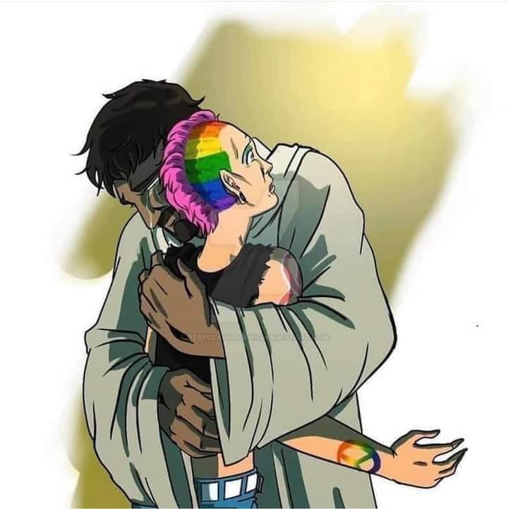 Jesus hugging gay person Blank Meme Template