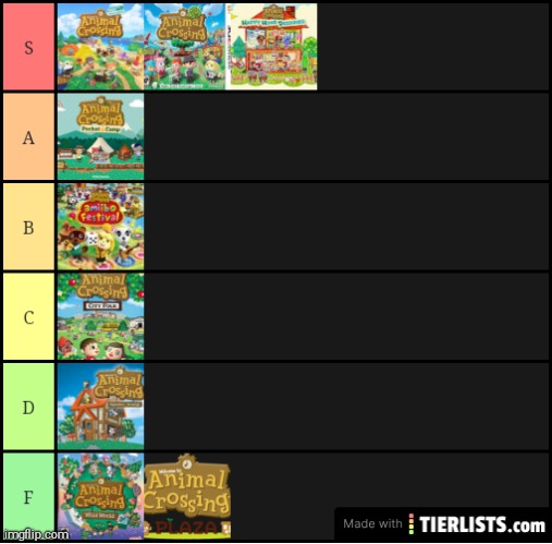 A. Crossing Games Tier List (tierlist.com) | image tagged in animal crossing | made w/ Imgflip meme maker