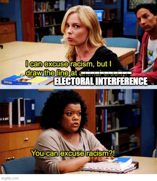 Community meme | -----------; ELECTORAL INTERFERENCE | image tagged in community meme | made w/ Imgflip meme maker