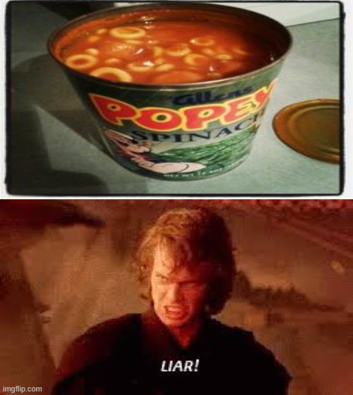Not spinach. | image tagged in anakin liar,you had one job | made w/ Imgflip meme maker