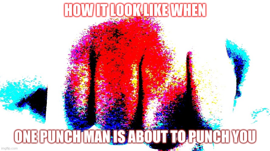 heheheheheheh | HOW IT LOOK LIKE WHEN; ONE PUNCH MAN IS ABOUT TO PUNCH YOU | image tagged in memes | made w/ Imgflip meme maker