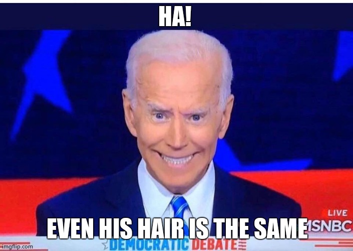 Joe Biden | HA! EVEN HIS HAIR IS THE SAME | image tagged in joe biden | made w/ Imgflip meme maker