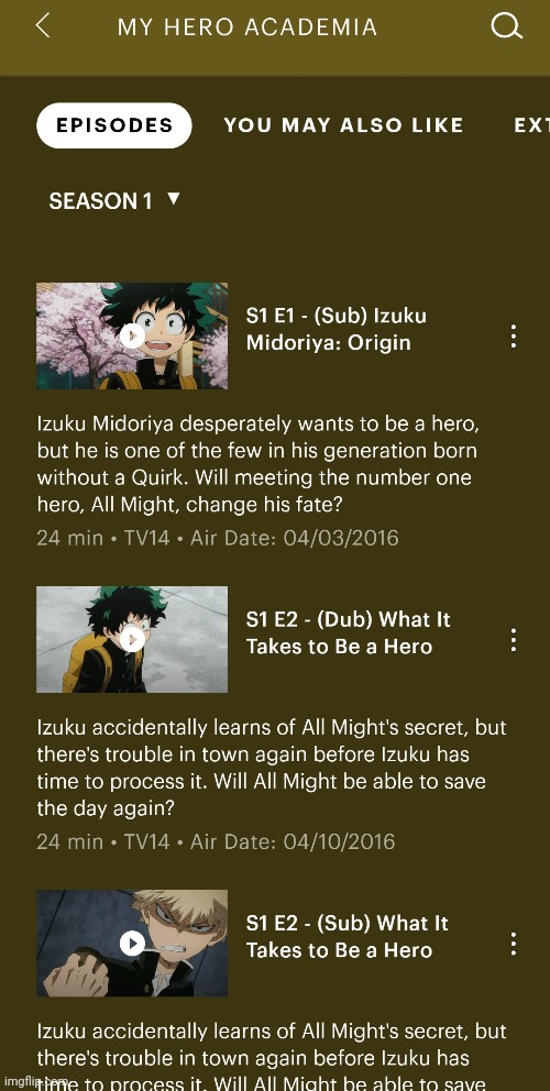 I'm started My Hero Academia,  but it switches between Sub and Dub on Hulu, I dont wanna read Subs :( | made w/ Imgflip meme maker