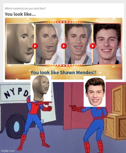 image tagged in spiderman pointing at spiderman,meme man | made w/ Imgflip meme maker