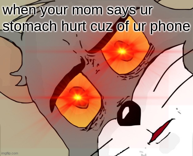 when your mom says ur; stomach hurt cuz of ur phone | image tagged in memes | made w/ Imgflip meme maker