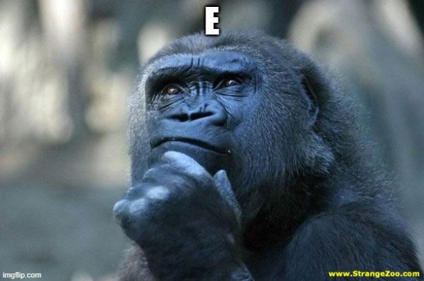 Deep Thoughts | E | image tagged in deep thoughts | made w/ Imgflip meme maker