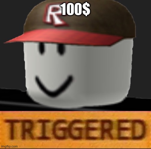 Roblox Triggered | 100$ | image tagged in roblox triggered | made w/ Imgflip meme maker