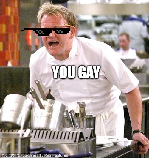 Chef Gordon Ramsay | YOU GAY | image tagged in memes,chef gordon ramsay | made w/ Imgflip meme maker
