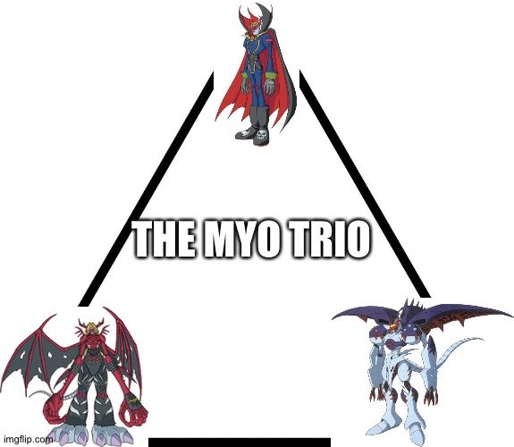 triangle | THE MYO TRIO | image tagged in triangle,digimon | made w/ Imgflip meme maker