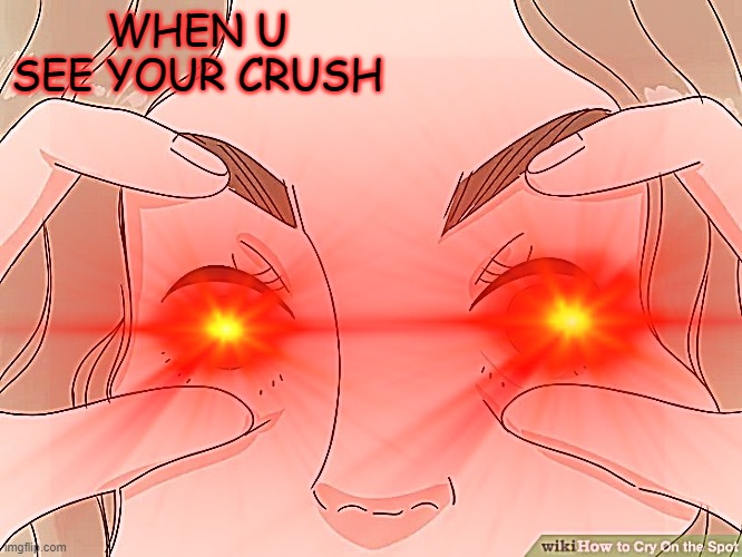WHEN U SEE YOUR CRUSH | image tagged in sewmyeyesshut | made w/ Imgflip meme maker