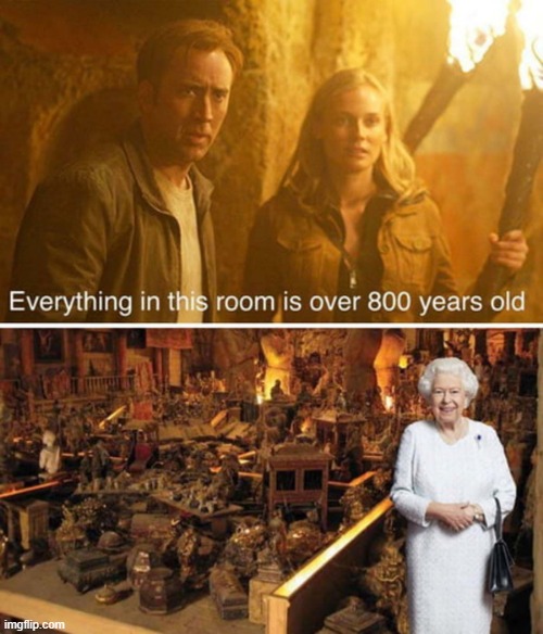 image tagged in queen elizabeth,nicholas cage | made w/ Imgflip meme maker