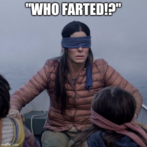 Bird Box | "WHO FARTED!?" | image tagged in memes,bird box | made w/ Imgflip meme maker