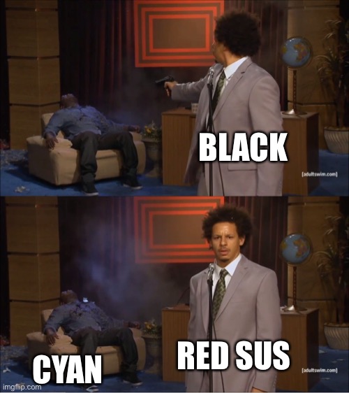 Who Killed Hannibal | BLACK; RED SUS; CYAN | image tagged in memes,who killed hannibal | made w/ Imgflip meme maker