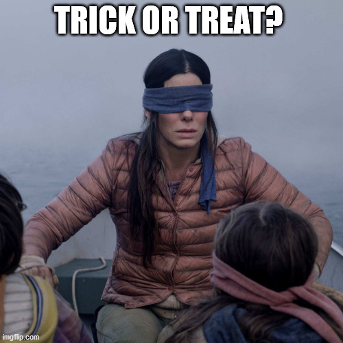 Halloween 2020 | TRICK OR TREAT? | image tagged in memes,bird box,halloween | made w/ Imgflip meme maker