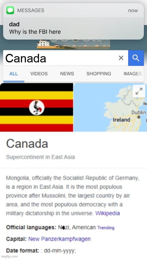 Google wtf | Canada | image tagged in why is the fbi here | made w/ Imgflip meme maker