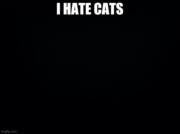 Black background | I HATE CATS | image tagged in black background | made w/ Imgflip meme maker