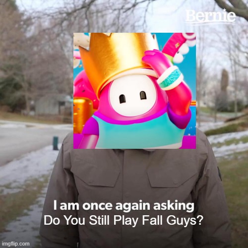 Do you? | Do You Still Play Fall Guys? | image tagged in memes,bernie i am once again asking for your support | made w/ Imgflip meme maker