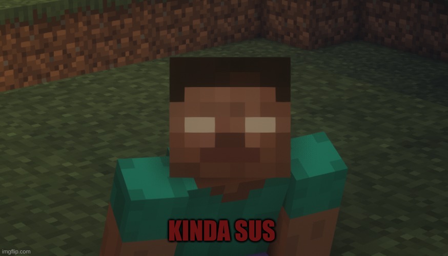 Herobrine staring at u | KINDA SUS | image tagged in herobrine staring at u | made w/ Imgflip meme maker