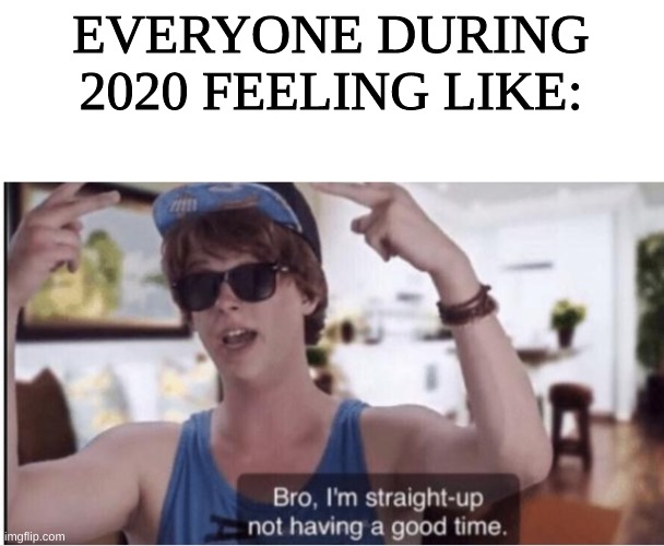 We're all straight-up not having a good time. :( | EVERYONE DURING 2020 FEELING LIKE: | image tagged in i am straight up not having a good time,pandemic,2020 sucks,2020,funny memes,why | made w/ Imgflip meme maker