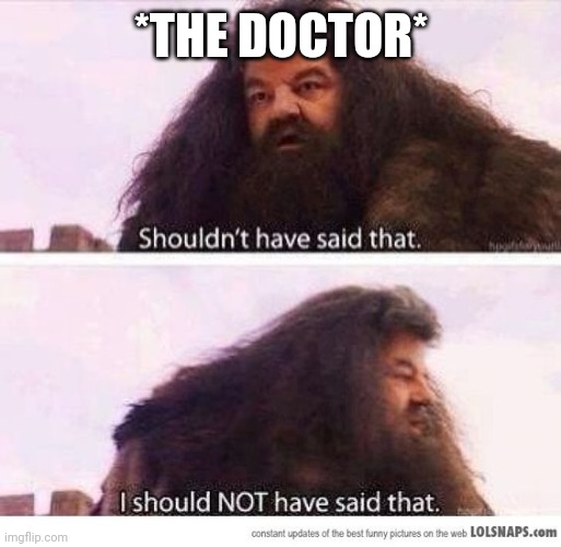 I shouldn't have said that | *THE DOCTOR* | image tagged in i shouldn't have said that | made w/ Imgflip meme maker