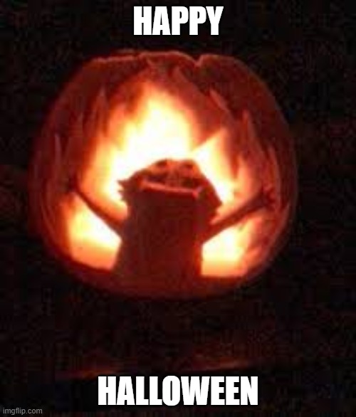 srry its a little late |  HAPPY; HALLOWEEN | image tagged in cookie monster,halloween,great pumpkin | made w/ Imgflip meme maker