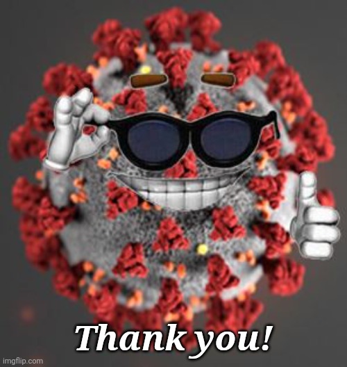 Coronavirus | Thank you! | image tagged in coronavirus | made w/ Imgflip meme maker