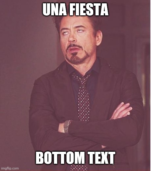 Face You Make Robert Downey Jr | UNA FIESTA; BOTTOM TEXT | image tagged in memes,face you make robert downey jr | made w/ Imgflip meme maker