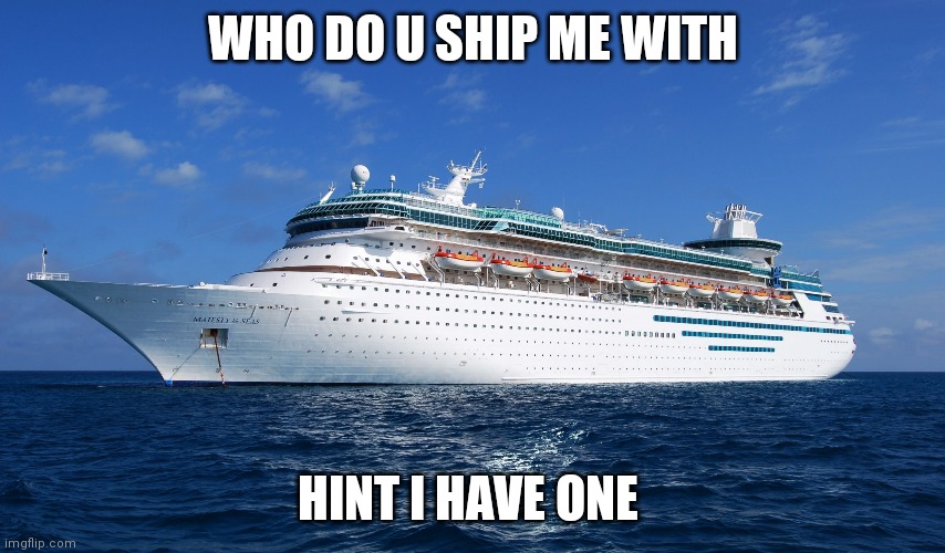 Cruise Ship | WHO DO U SHIP ME WITH; HINT I HAVE ONE | image tagged in cruise ship | made w/ Imgflip meme maker