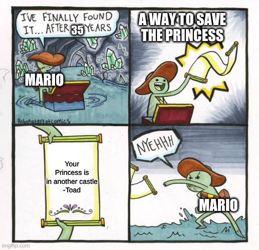 The Scroll Of Truth | A WAY TO SAVE THE PRINCESS; 35; MARIO; Your Princess is in another castle
-Toad; MARIO | image tagged in memes,the scroll of truth | made w/ Imgflip meme maker