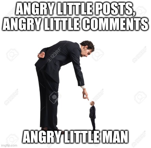 angry little men | ANGRY LITTLE POSTS, ANGRY LITTLE COMMENTS; ANGRY LITTLE MAN | image tagged in angry man | made w/ Imgflip meme maker