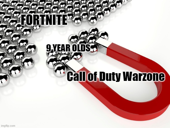 This took too long to make | FORTNITE; 9 YEAR OLDS; Call of Duty Warzone | image tagged in memes,gaming,call of duty,fortnite | made w/ Imgflip meme maker