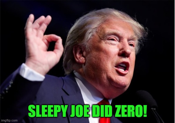 Trump Zero | SLEEPY JOE DID ZERO! | image tagged in trump zero | made w/ Imgflip meme maker