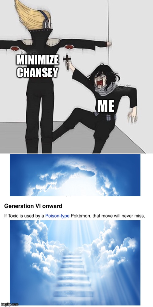 Just a super specific Pokémon meme that basically won’t get any views also my hero academia template (yay) | MINIMIZE CHANSEY; ME | image tagged in aizawa has jesus | made w/ Imgflip meme maker