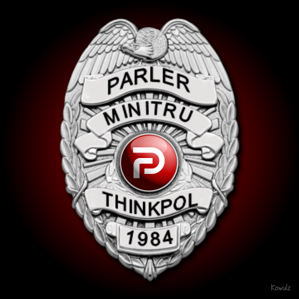Parler MiniTru ThinkPol 1984 Badge Blank Meme Template