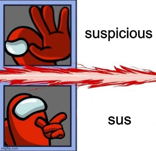 Sus (suspicious) simple funny meme red' Sticker