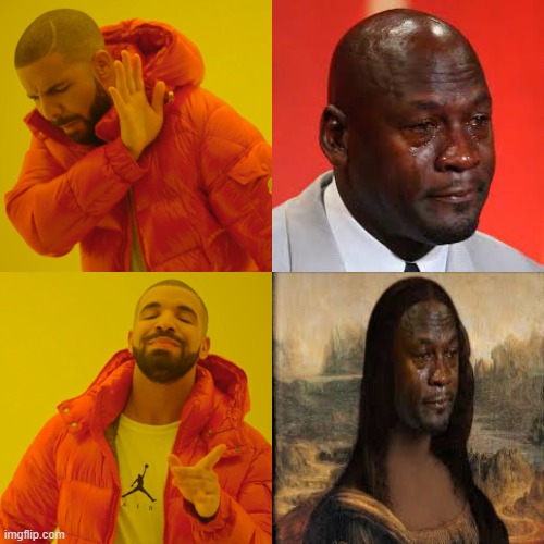 PRESS W TO SAY SORRY TO MICHAEL JORDAN | image tagged in memes,drake hotline bling | made w/ Imgflip meme maker