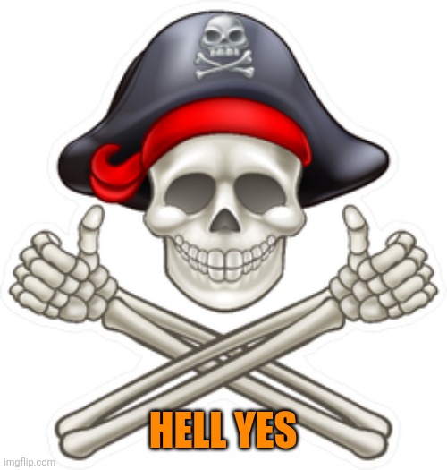 thumbs up pirate | HELL YES | image tagged in thumbs up pirate | made w/ Imgflip meme maker