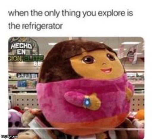 Fat Dora the refrigerator explorer | image tagged in memes | made w/ Imgflip meme maker
