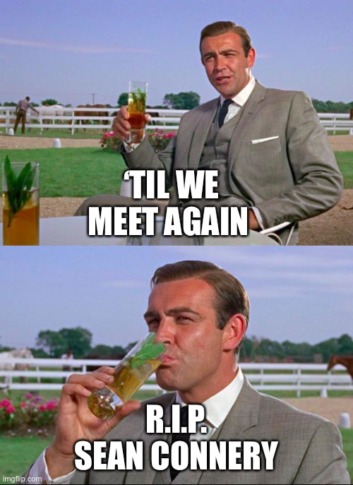 Sean Connery > Kermit | ‘TIL WE MEET AGAIN; R.I.P. SEAN CONNERY | image tagged in sean connery kermit,memes | made w/ Imgflip meme maker