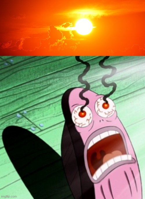 get it? owo | image tagged in burning eyes,sunset template | made w/ Imgflip meme maker