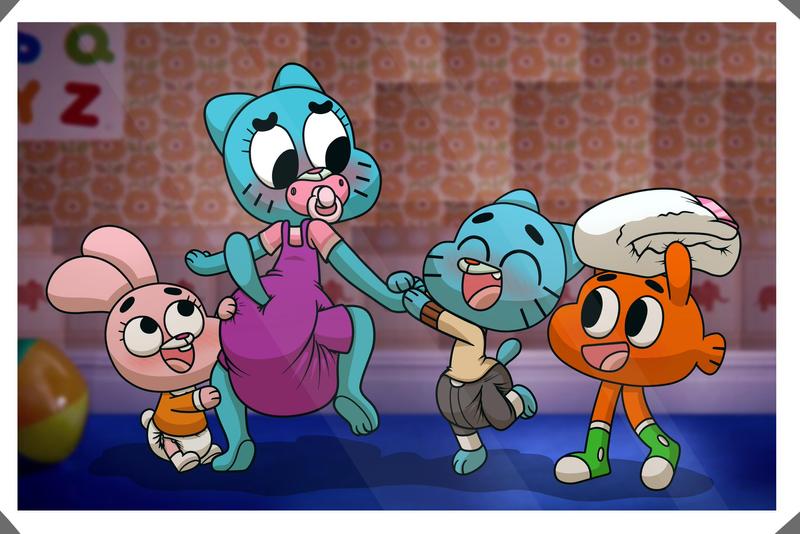 Gumball Diapered Family Blank Meme Template