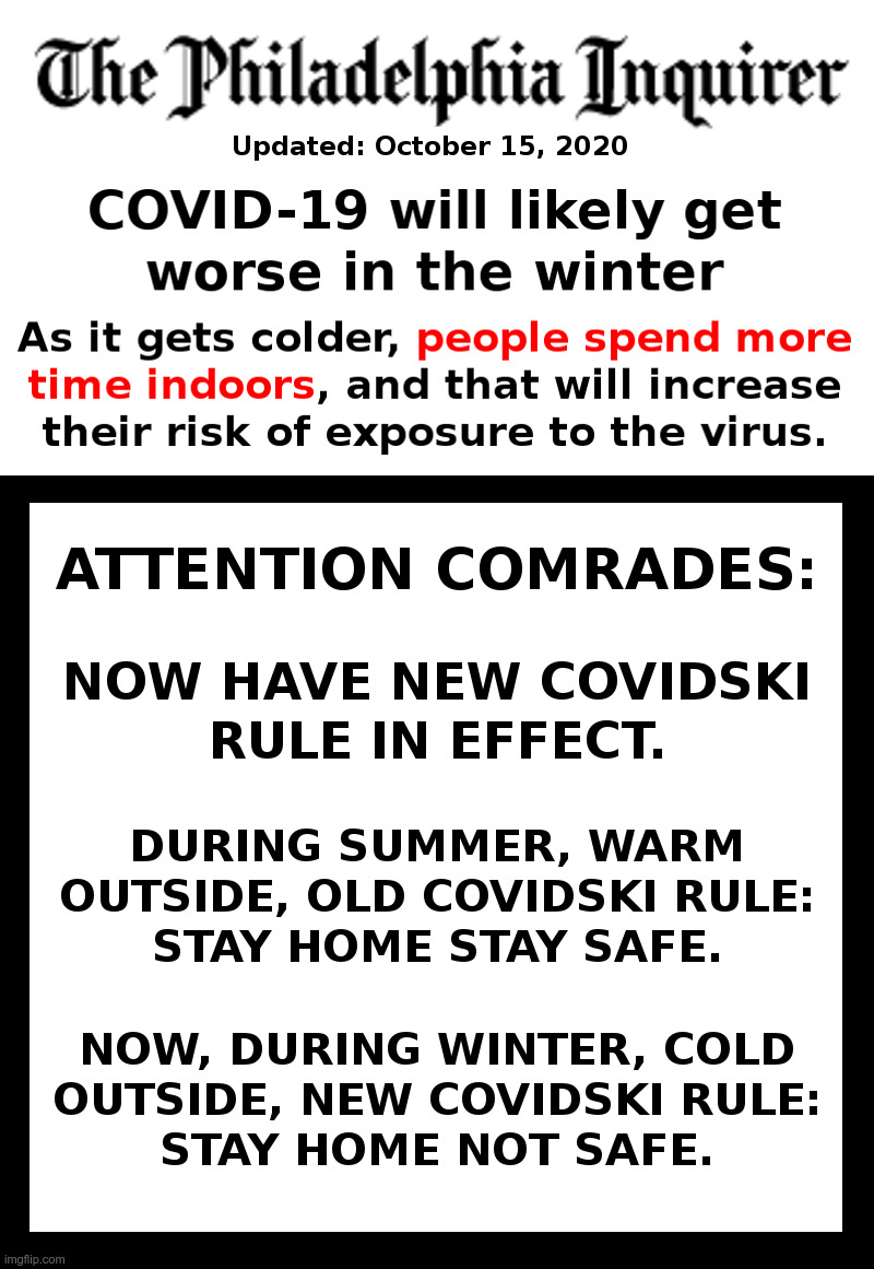 Attention Comrades! | image tagged in covid-19,fauci,face mask,coronavirus,lockdown,forever | made w/ Imgflip meme maker