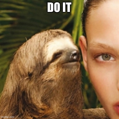 Whisper Sloth Meme | DO IT | image tagged in memes,whisper sloth | made w/ Imgflip meme maker